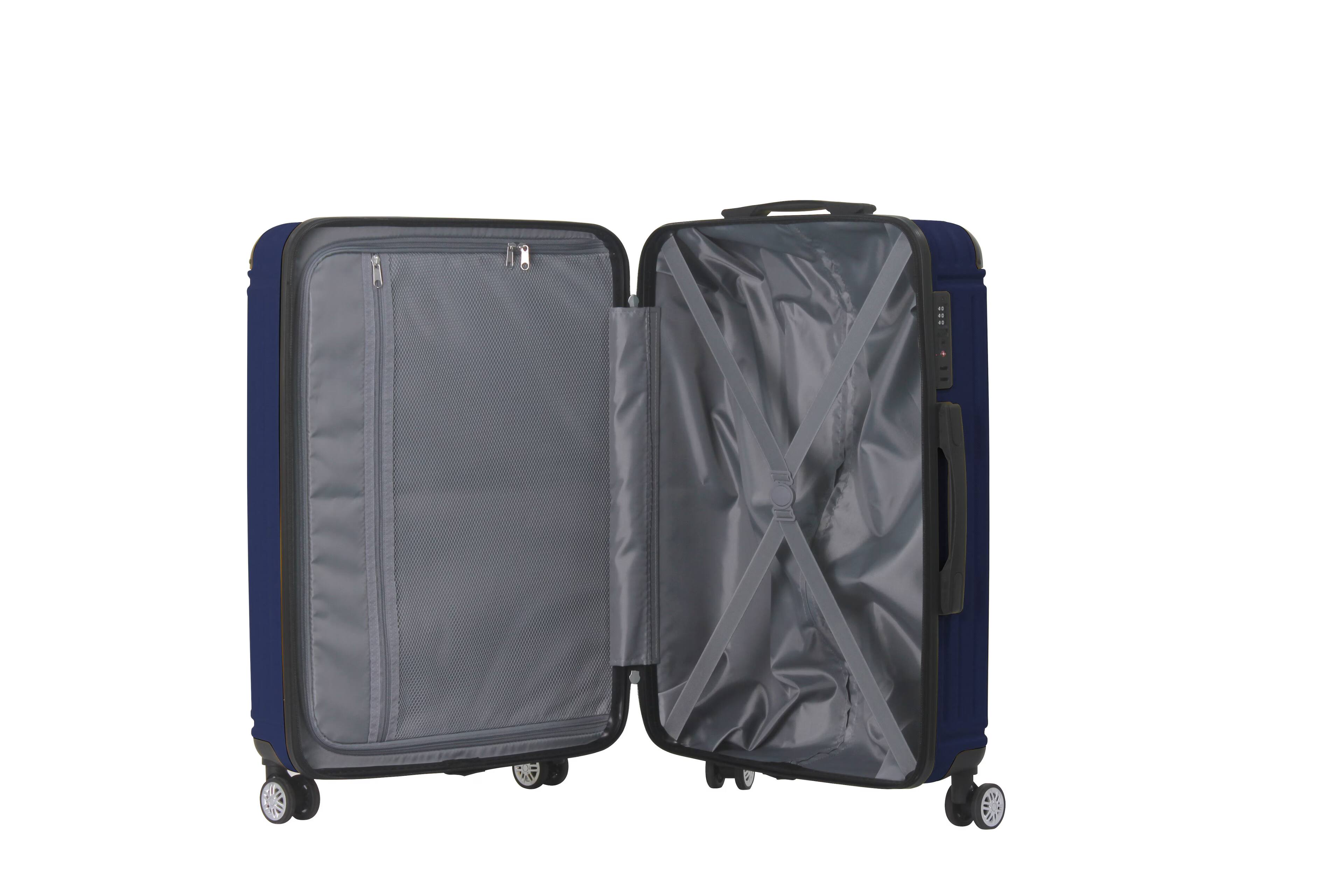 Alt View 10. Bestier - 3-Piece ABS Hardshell Luggage Set (20”/24”/28”) with TSA Lock, Silent Spinner Wheels & Telescopic Handle - Blue.