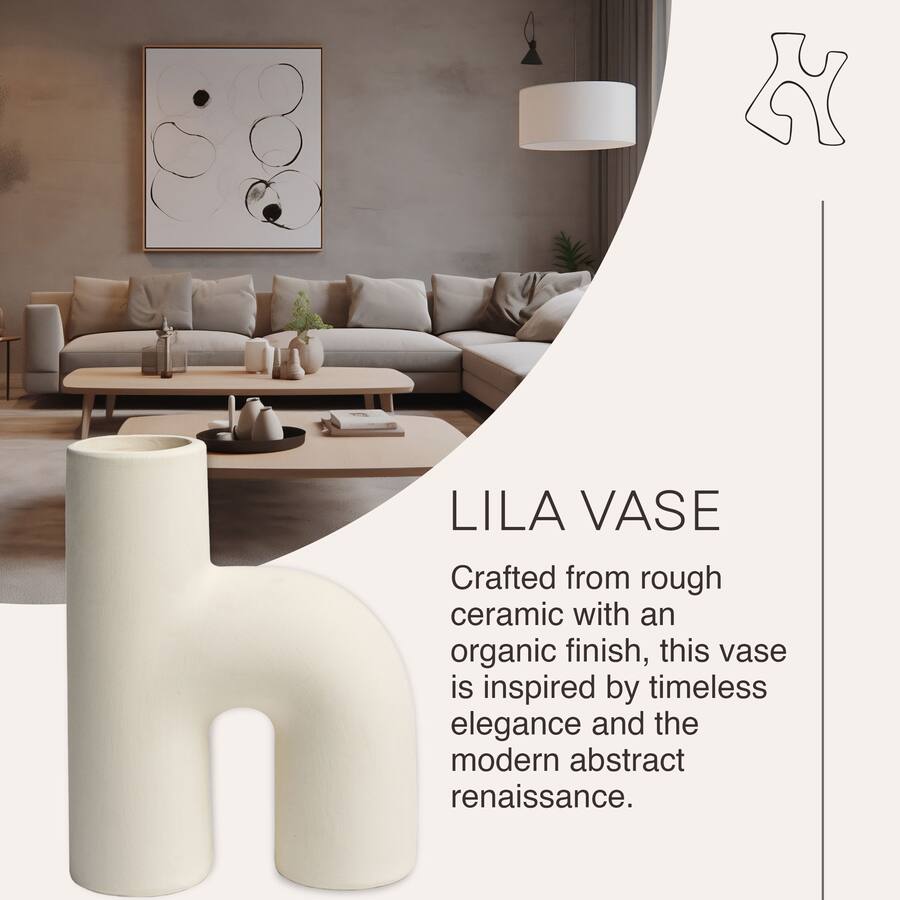 Maven Lane Villa Moda Lila Abstract Sculptural Decorative Modern Vase ...