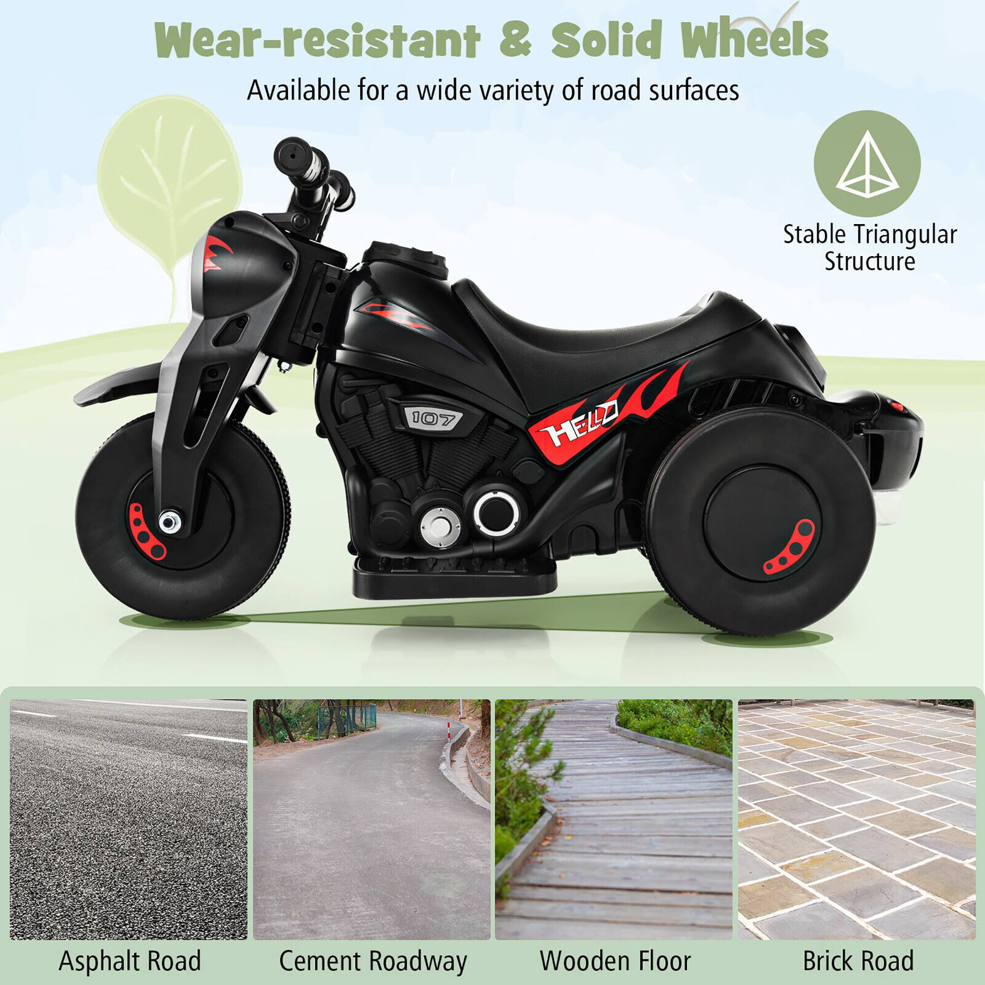 Wear-resistant & Solid Wheels  
Available for a wide variety of road surfaces  

Stable Triangular Structure  

Asphalt Road  
Cement Roadway  
Wooden Floor  
Brick Road