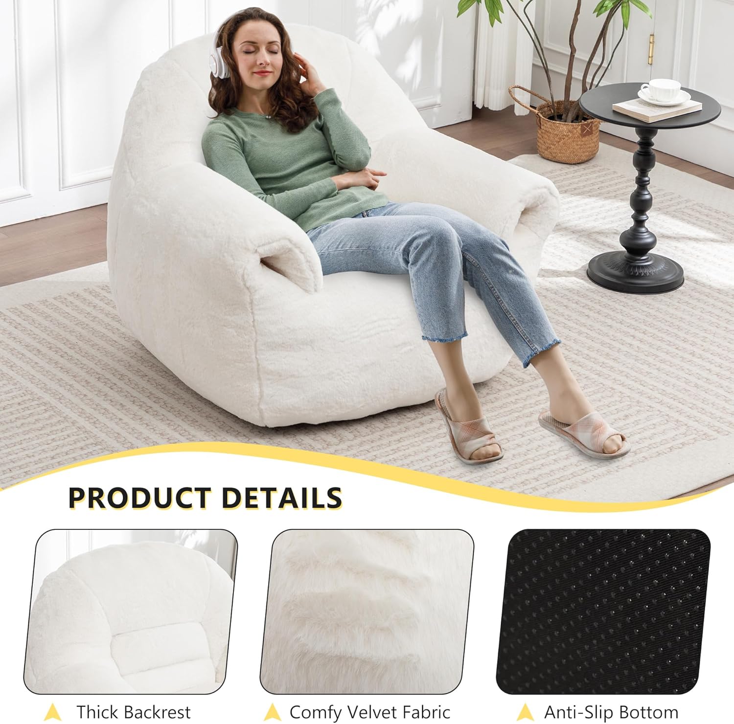 PRODUCT DETAILS  
- Thick Backrest  
- Comfy Velvet Fabric  
- Anti-Slip Bottom