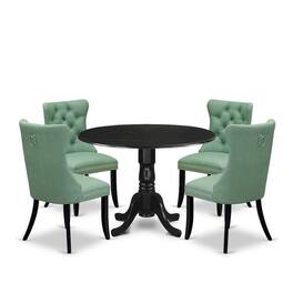 East West Furniture - 5 Piece Kitchen Table & Chairs Set - Black