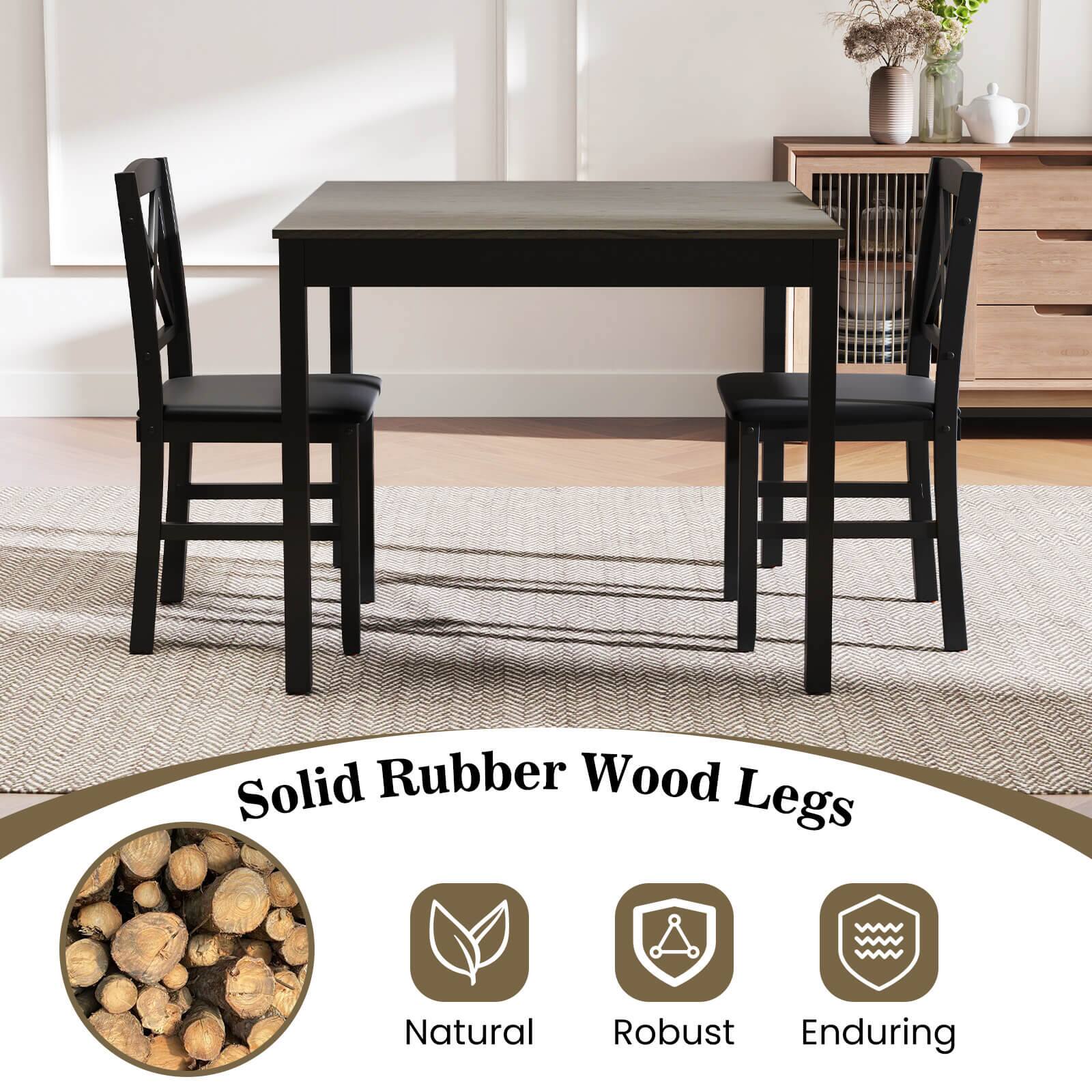 Solid Rubber Wood Legs, Natural, Robust, Enduring