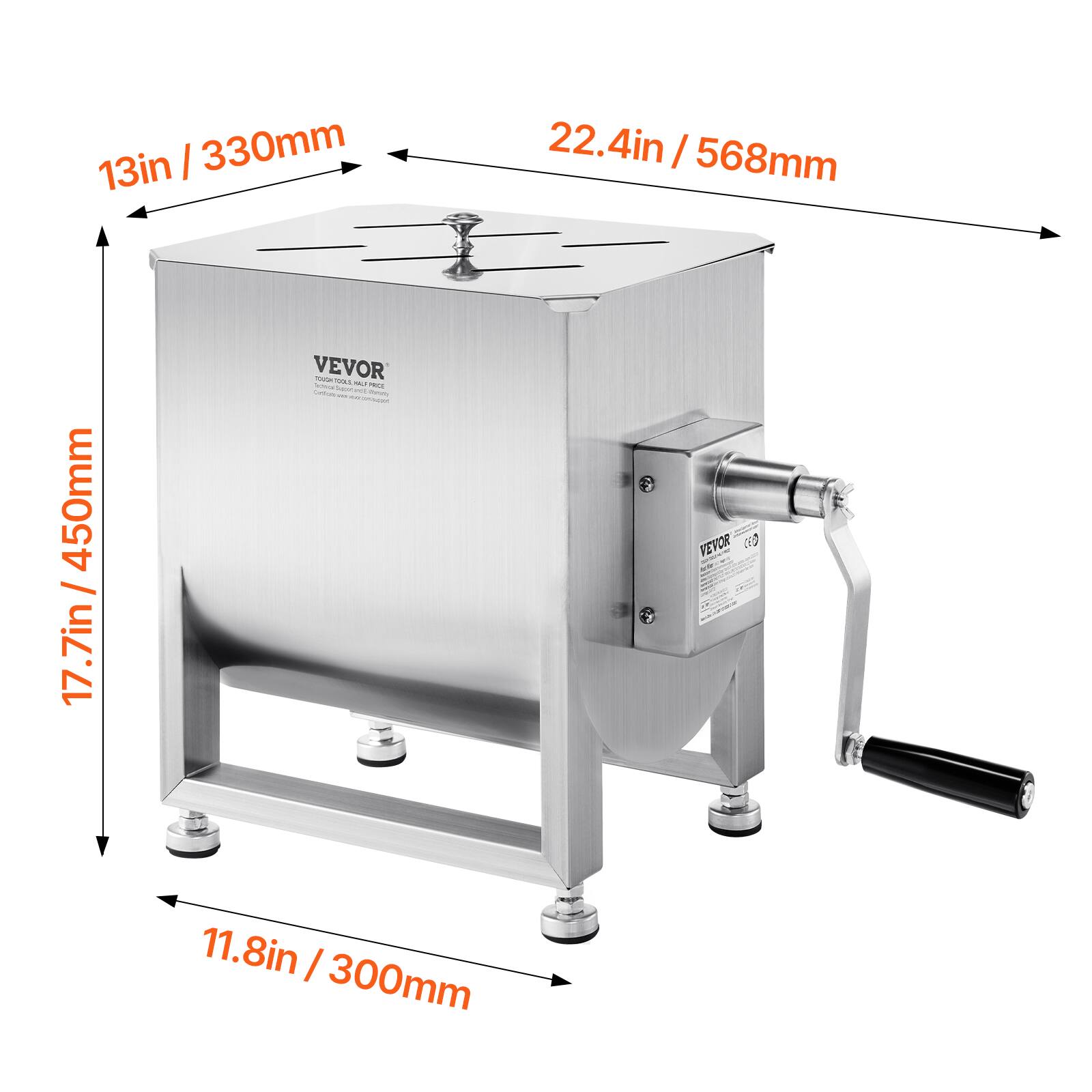 13in / 330mm  
22.4in / 568mm  
17.7in / 450mm  
11.8in / 300mm