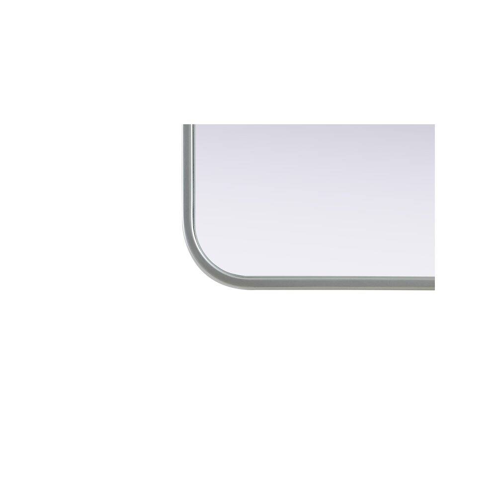 Back. Elegant Decor - Contour Metal Rectangle Mirror 27x36 in Silver - Silver.