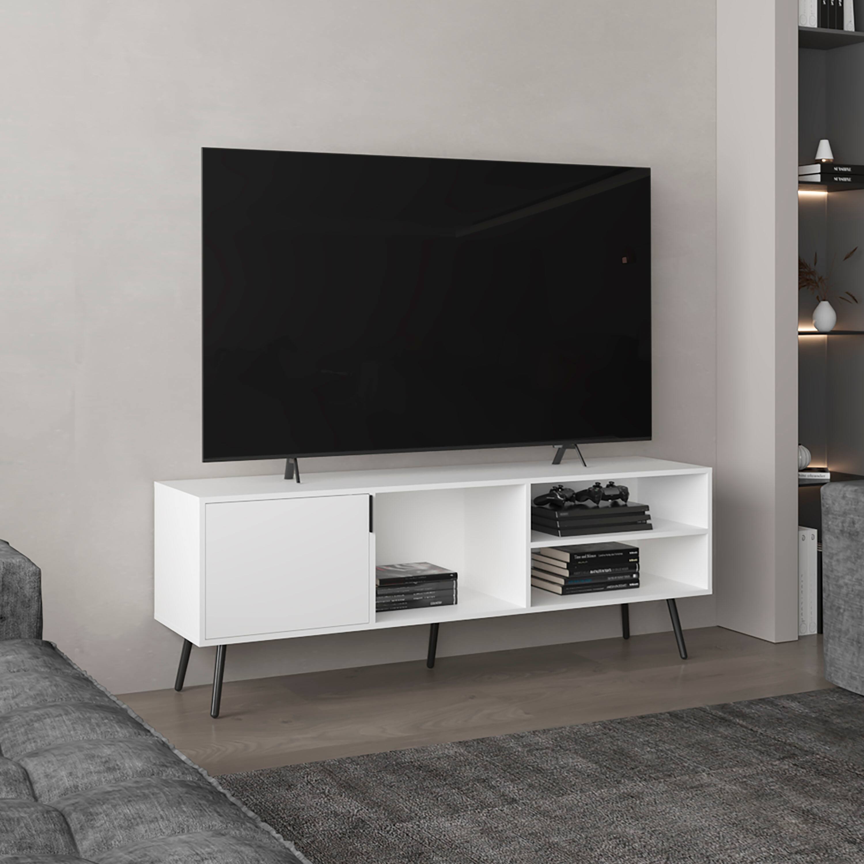 Front. TinyHomie - Long Beach Tv Stand Living Room White - White.
