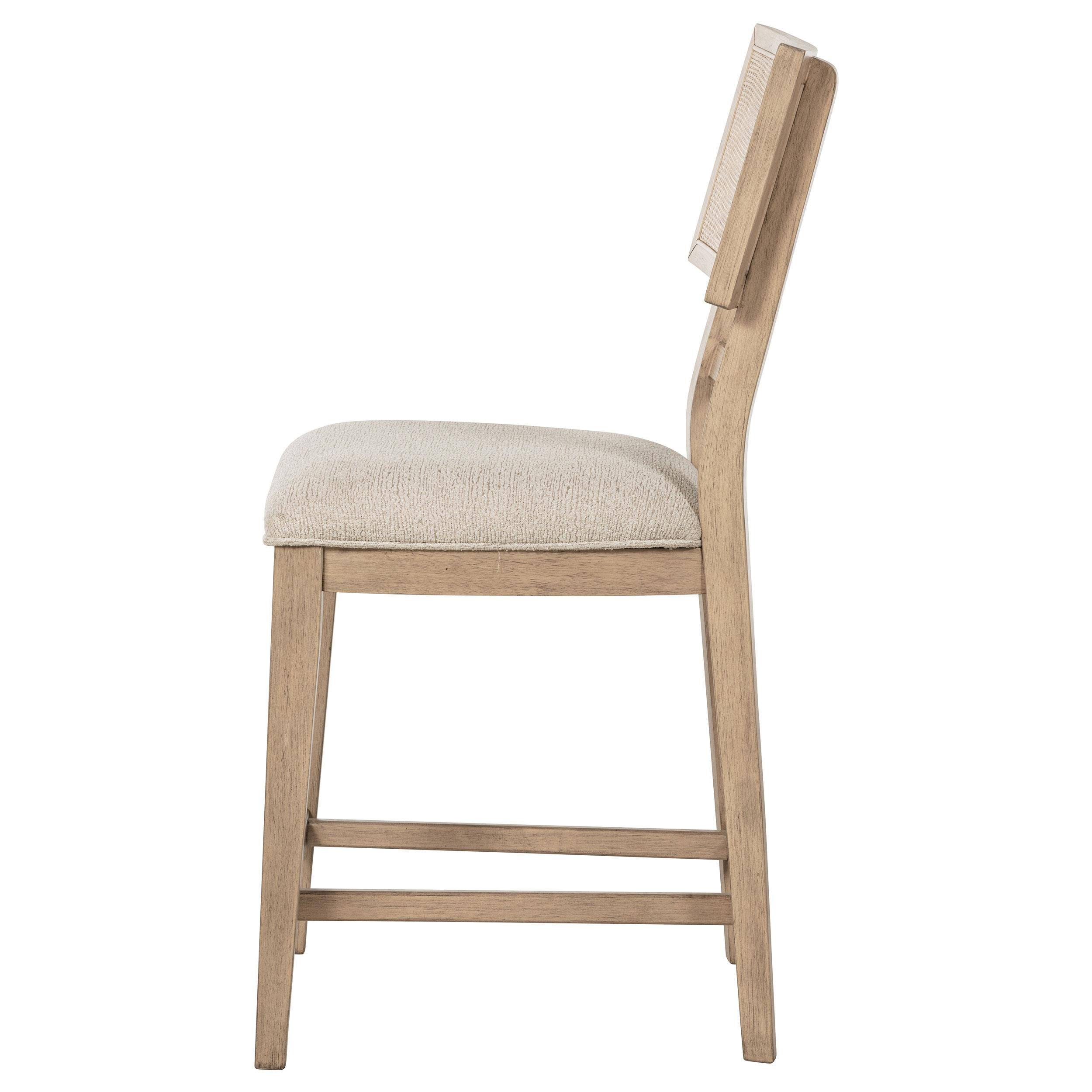 Alt View 3. Manhattan Lane - Lno Counter Dining Side Chair Set of 2, Rattan Woven Back, Beige Wood - Beige.