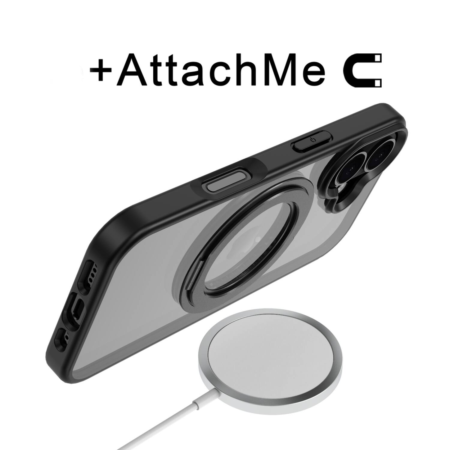Alt View 1. Mybat Pro - MyBat Pro Lure Series 360° Ring Stand MagSafe Case for Apple iPhone 17 - Black - Black.