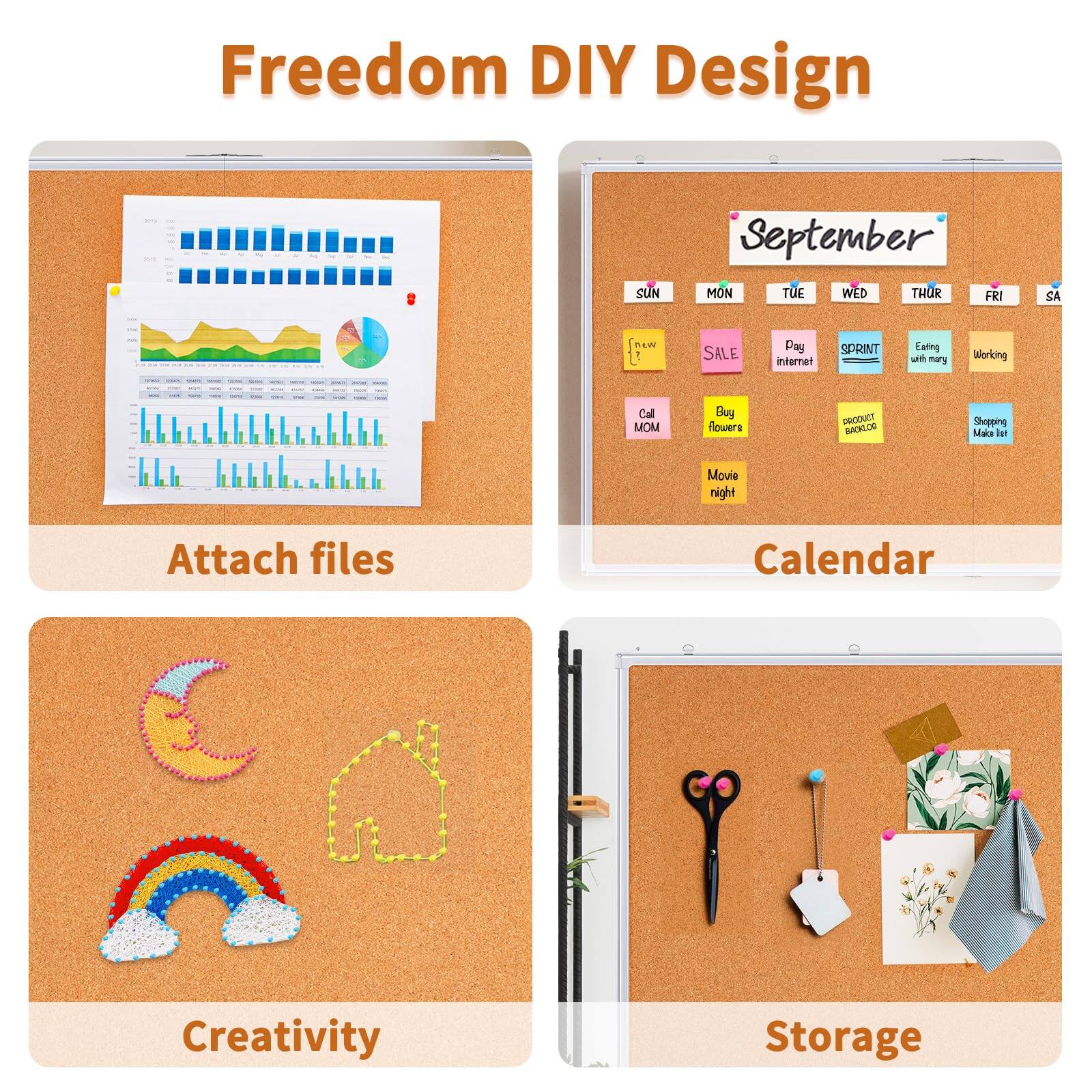 Freedom DIY Design

- Attach files
- Calendar
- Creativity
- Storage

September

- SUN: New
- MON: SALE
- TUE: Pay internet
- WED: SPRINT
- THUR: Eating with Mary
- FRI: Working
- SAT: Shopping Make list
- SA: Movie night

- Call MOM
- Buy flowers
- PRODUCT BACKLOG