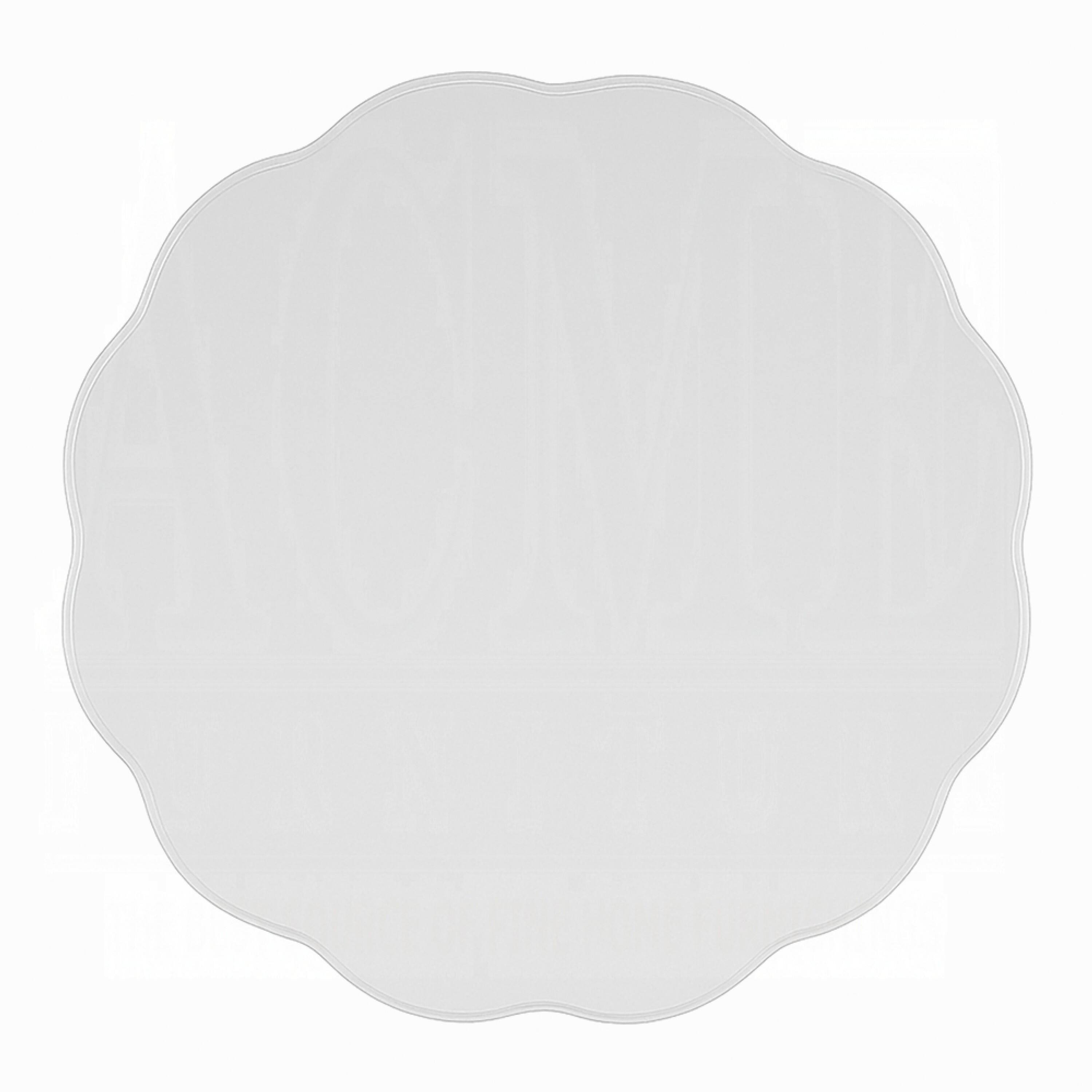 Alt View 3. Manhattan Lane - Fordon Wooden End Table, Scalloped Round Top - Antiqued Green.