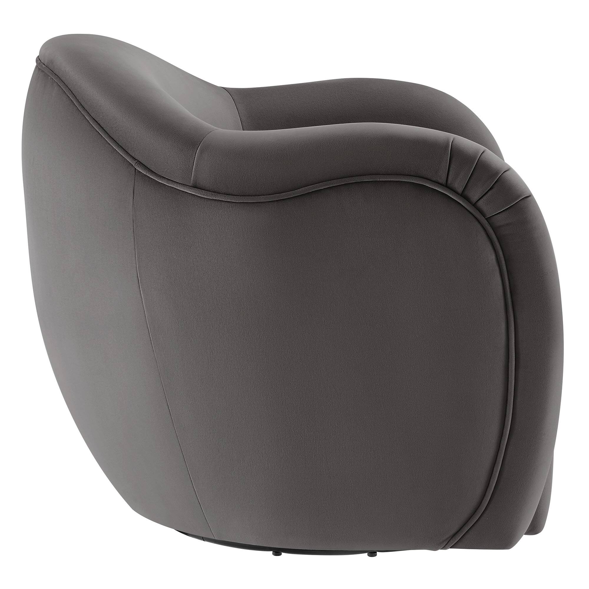 Back. Modway - Compose Performance Velvet Swivel Armchair by Modway - Gray.