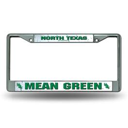 Rico Industries - North Texas Mean Green Chrome Metal License Plate Frame - Multi