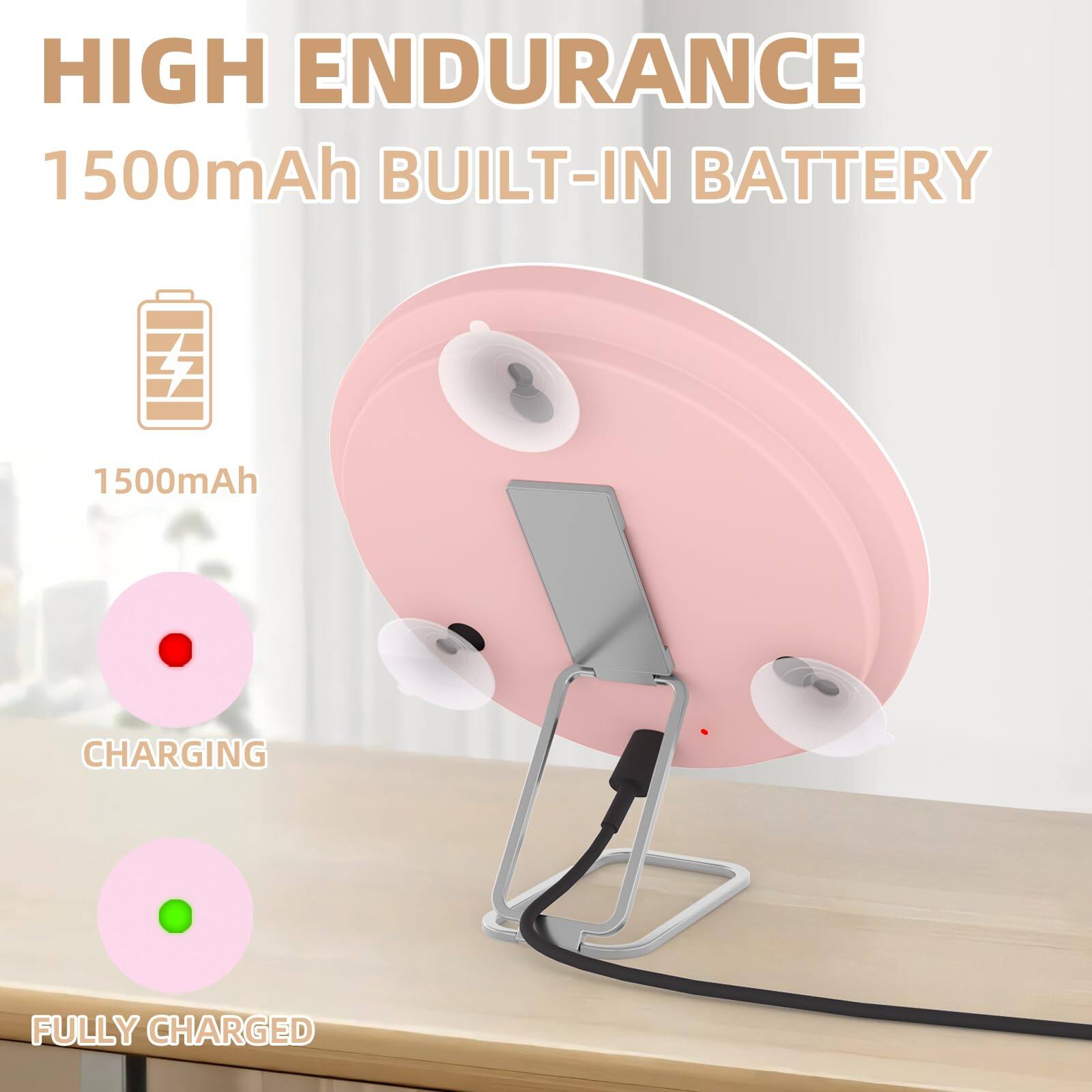 HIGH ENDURANCE  
1500mAh BUILT-IN BATTERY  

1500mAh  

CHARGING  

FULLY CHARGED