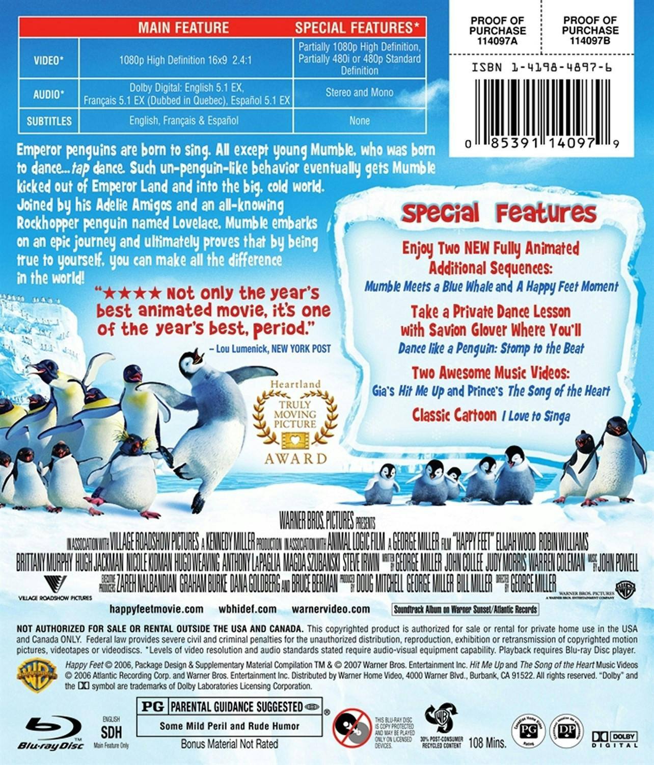 Back. Happy Feet [Blu-ray].