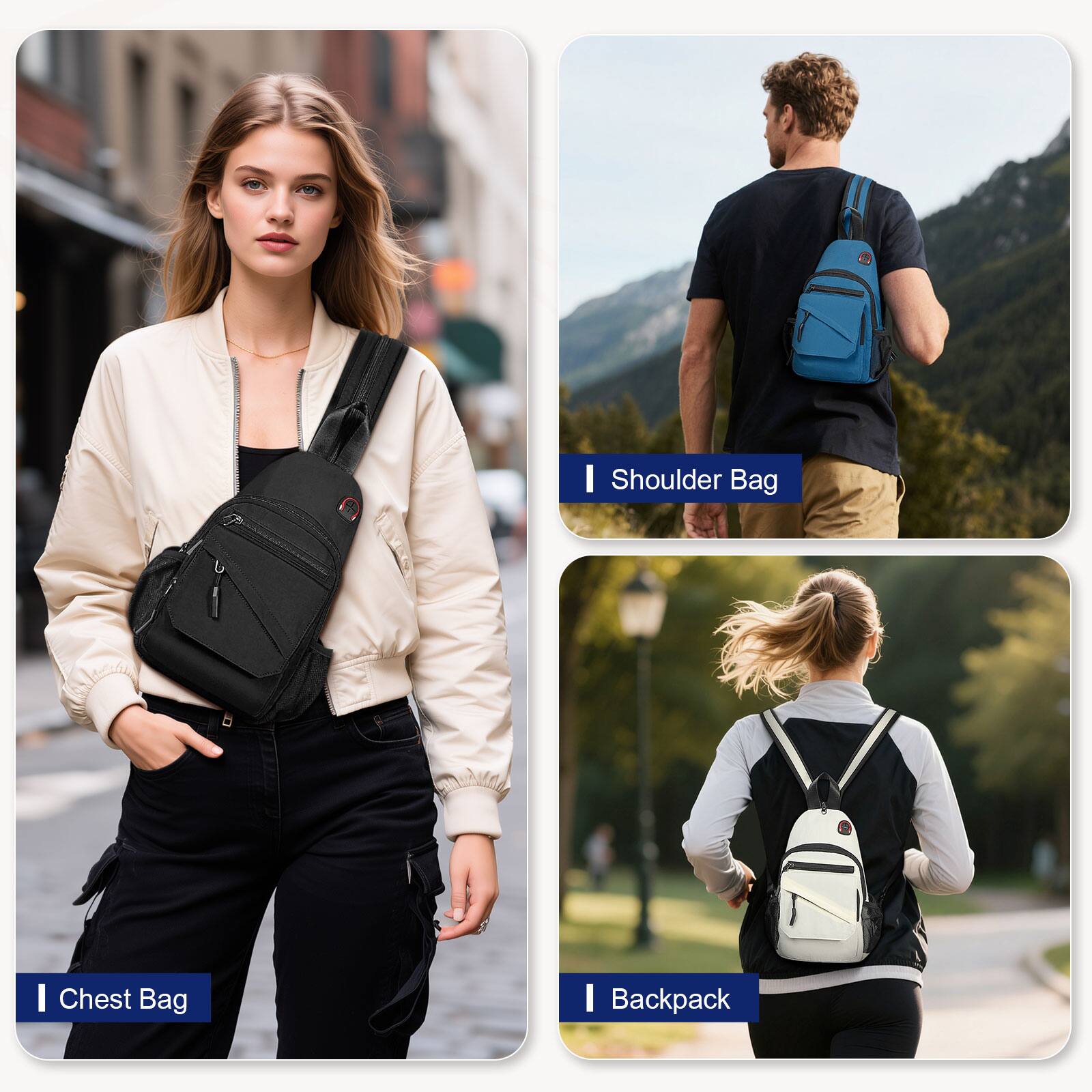 - Chest Bag
- Shoulder Bag
- Backpack