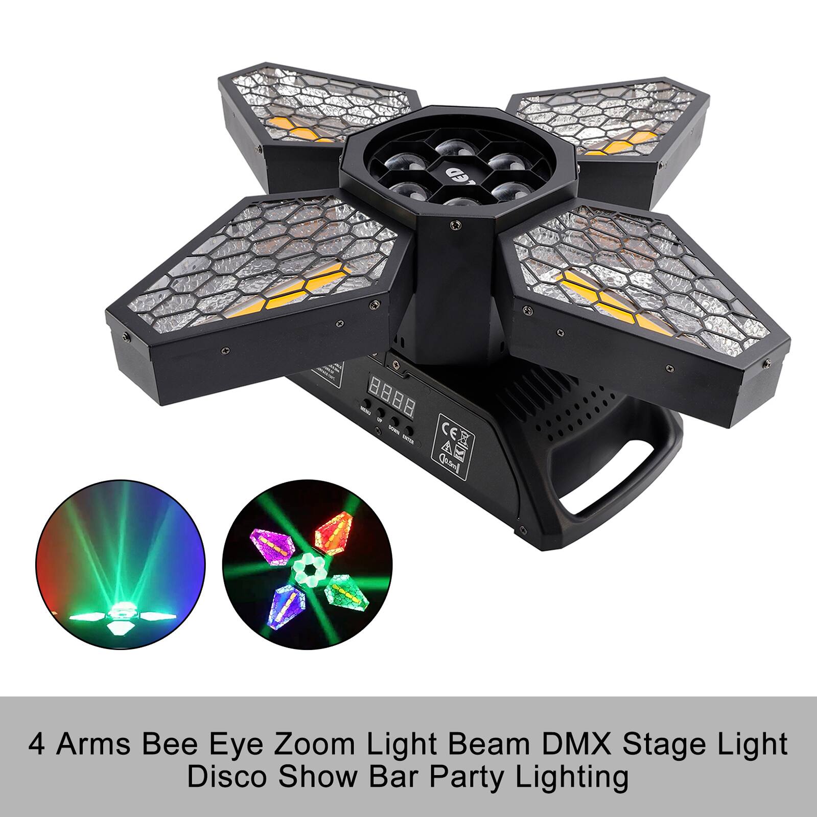 4 Arms Bee Eye Zoom Light Beam DMX Stage Light Disco Show Bar Party Lighting