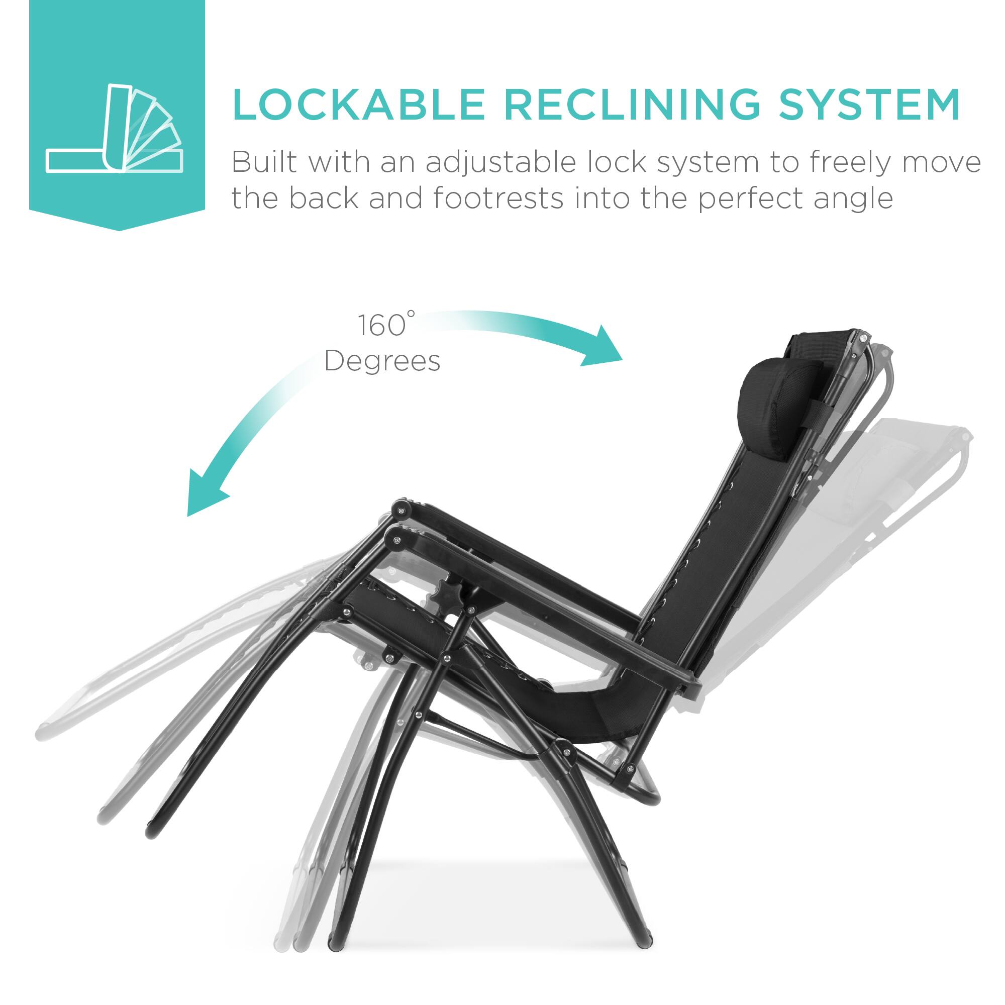 LOCKABLE RECLINING SYSTEM

Built with an adjustable lock system to freely move the back and footrests into the perfect angle

160° Degrees