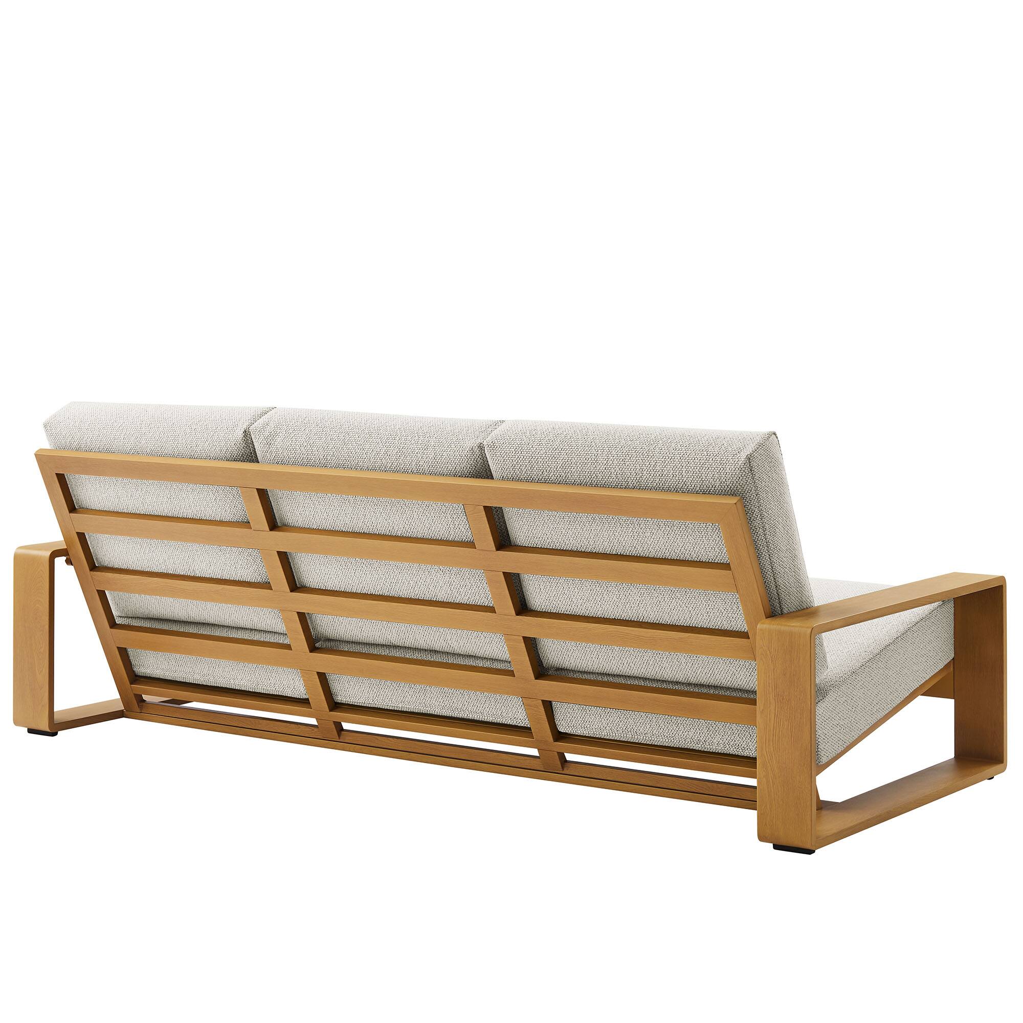 Alt View 2. Modway - Lirienne 2-Piece Outdoor Patio Aluminum Faux Wood Furniture Set - Ivory Natural.
