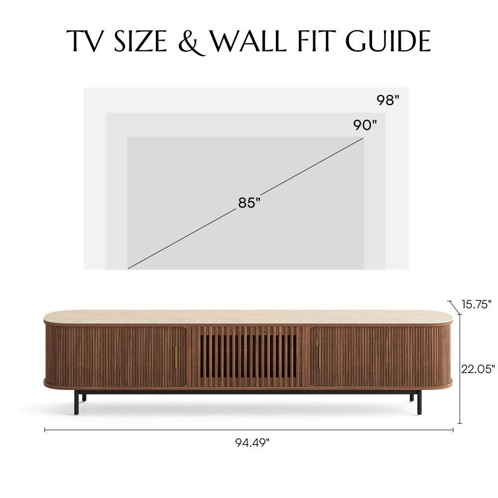 TV SIZE & WALL FIT GUIDE

98"  
90"  
85"  

15.75"  
22.05"  
94.49"