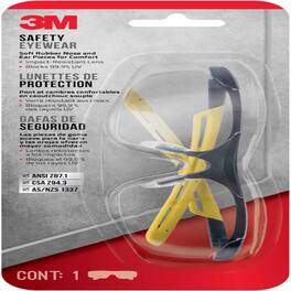 3M - Anti-Fog Classic/Sleek Safety Glasses Clear Lens Black/Yellow Frame 1 pc - Black | Yellow