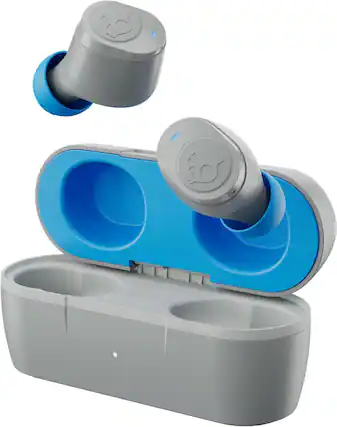 Front. Skullcandy - Jib True 2 Bluetooth True Wireless Earbuds - Light Gray / Blue.