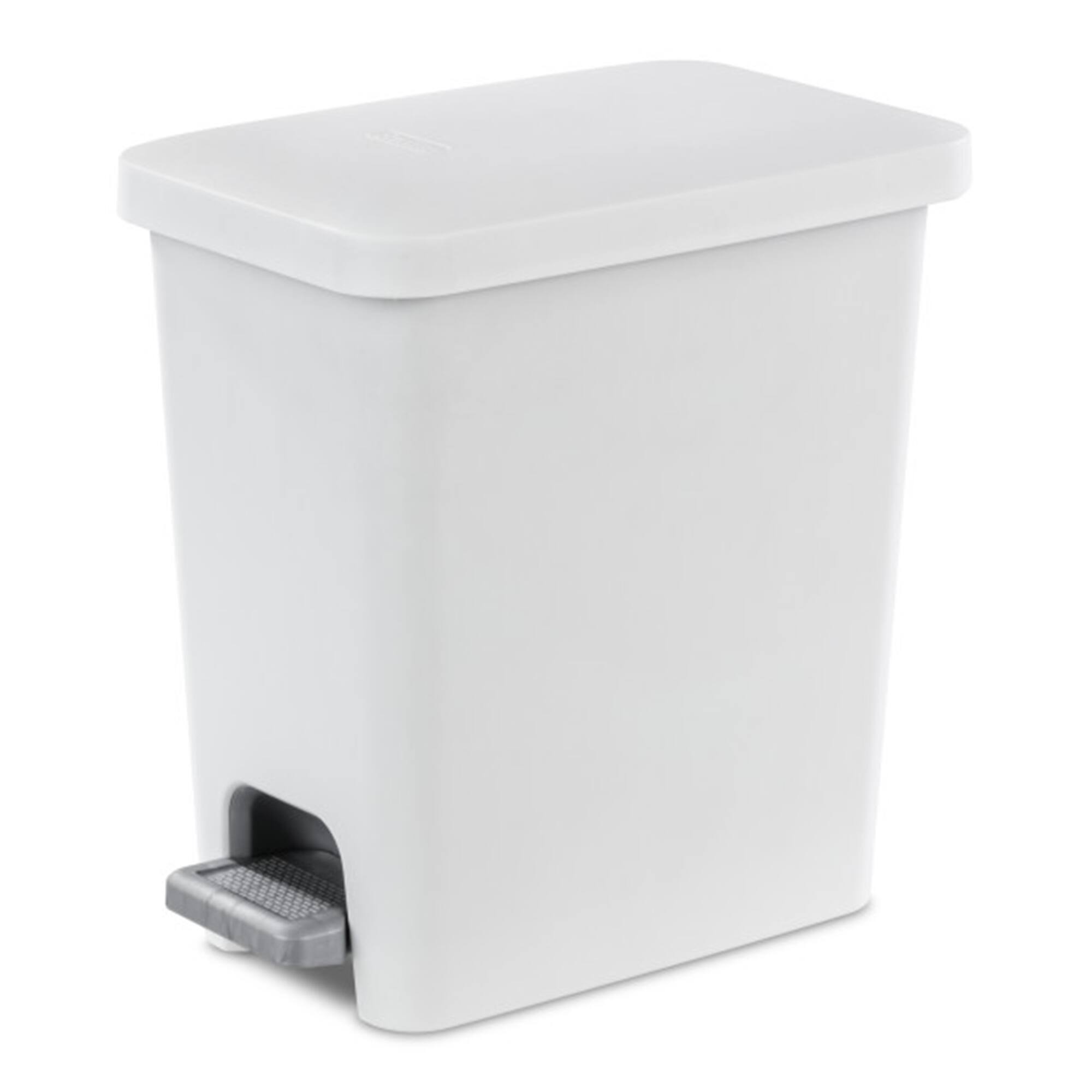 Alt View 1. Sterilite - Sterilite 2.7 Gallon Rectangular Step On Trash Bin Wastebasket, White (2 Pack) - White.