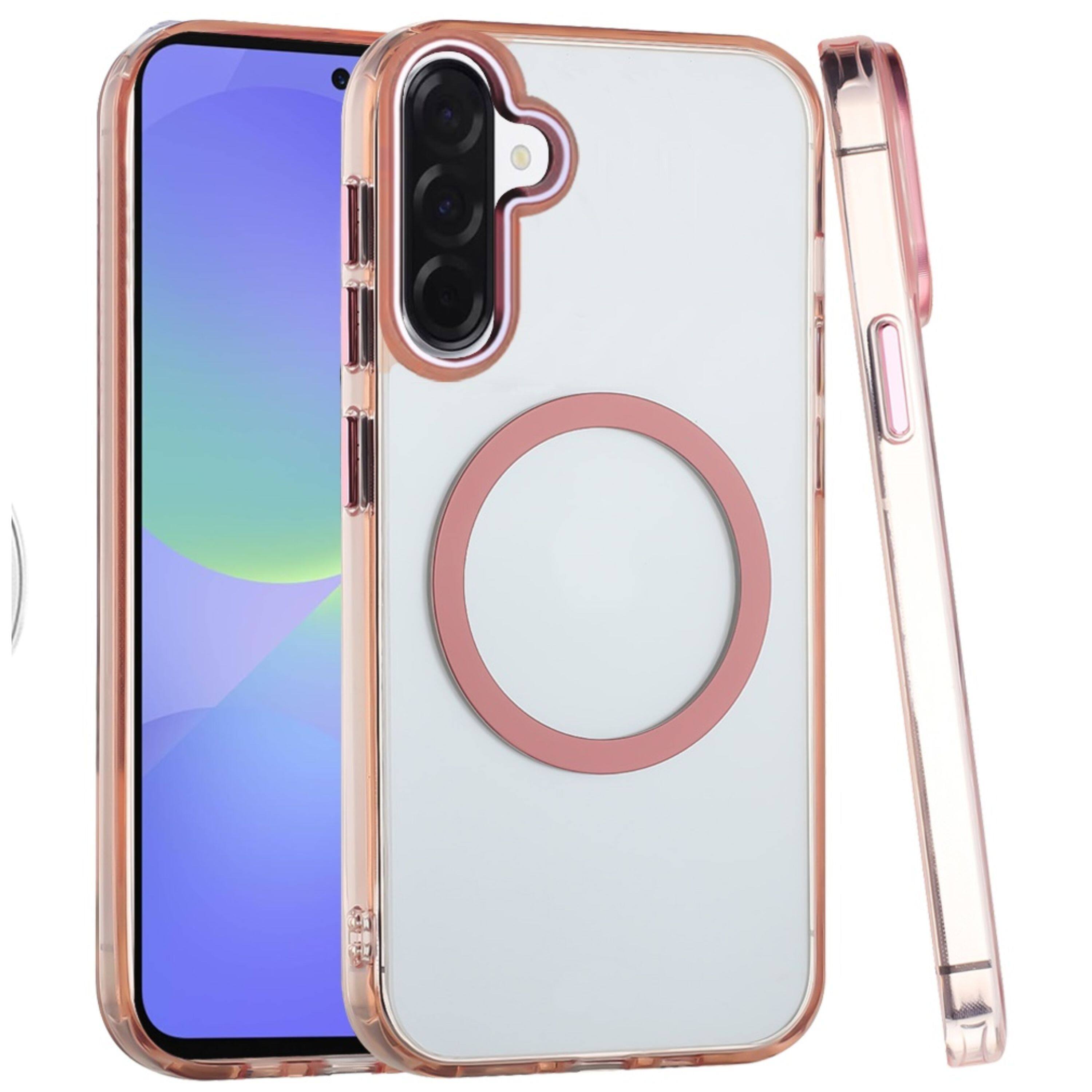 Left. Kitcheniva - Trans-Clear Metal Buttons Phone Cover Plus Tempered Glass For Samsung A37 Black - Black.