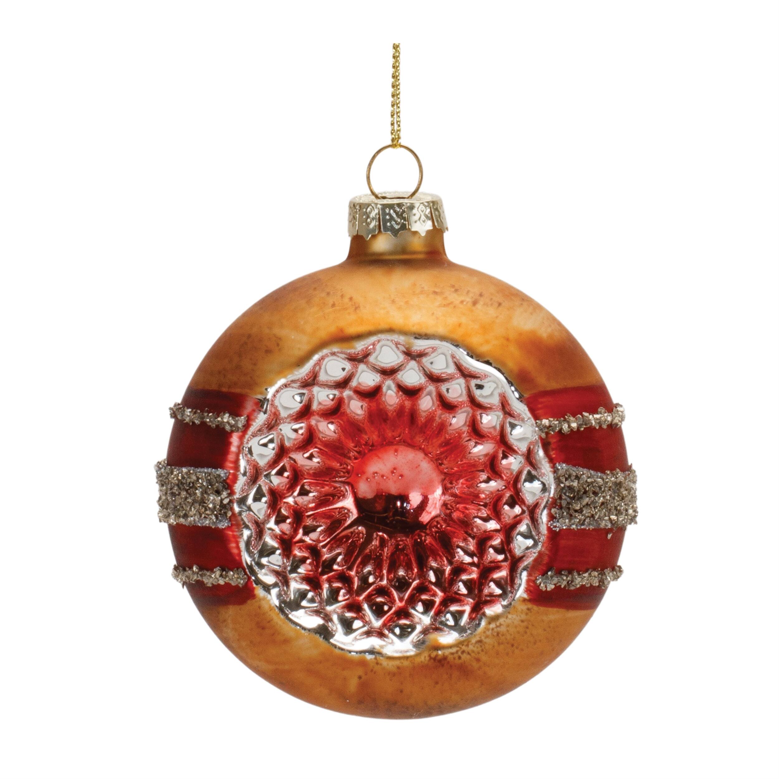 Back. BreeBe - Glass Reflector Ball Ornament (Set of 12) - Red, Green.