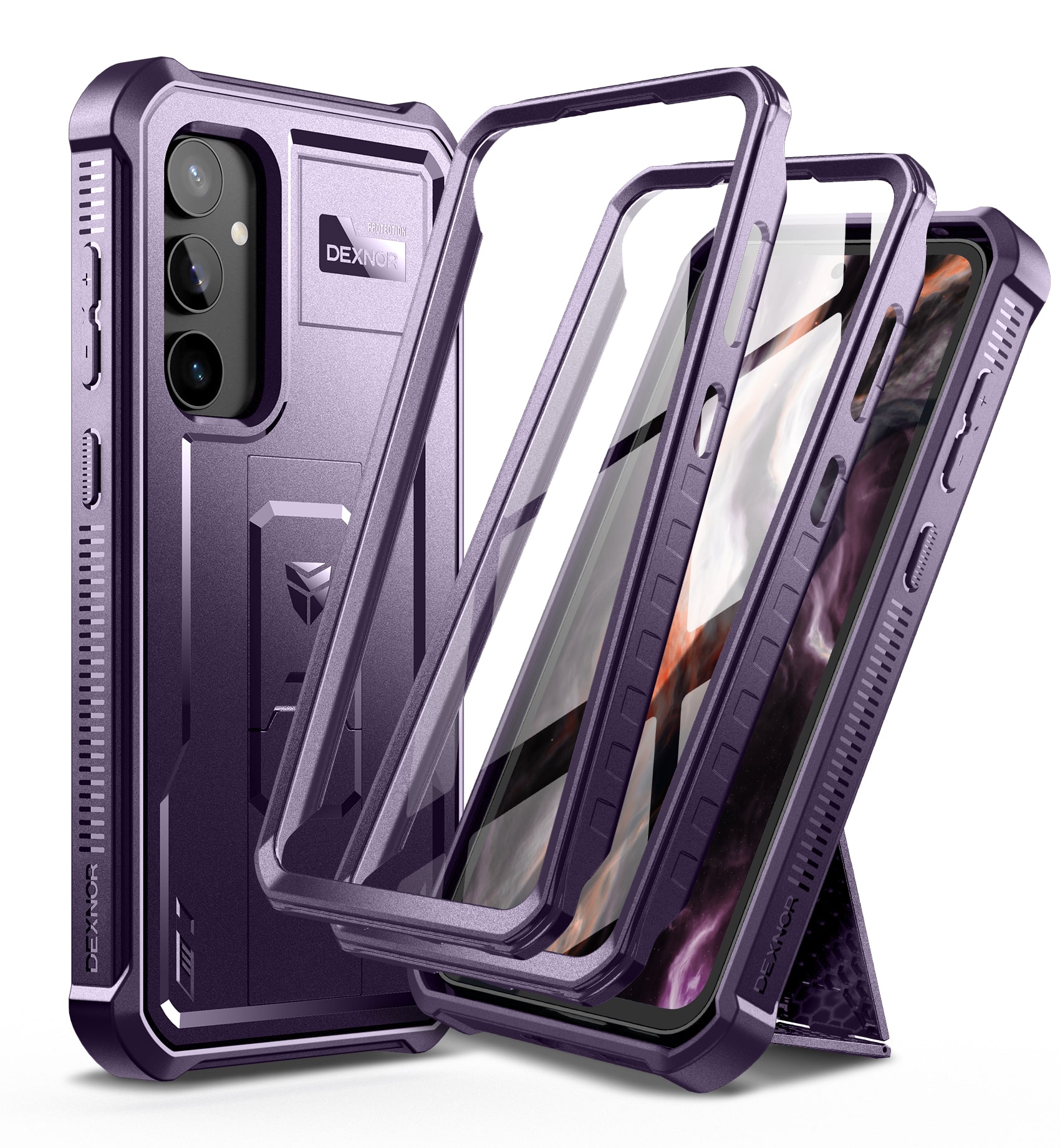 dexnor - Bumper Case for Samsung Galaxy S23 FE Full-Body Shockproof Rugged Heavy-Duty Protective Cover Dual-Layer Protection - Phantom Purple price history on PriceWatchPro