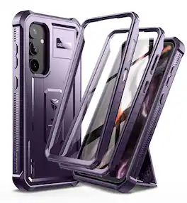 Dexnor - Bumper Case for Samsung Galaxy S23 FE Full-Body Shockproof Rugged Heavy-Duty Protective Cover Dual-Layer Protection - Phantom Purple