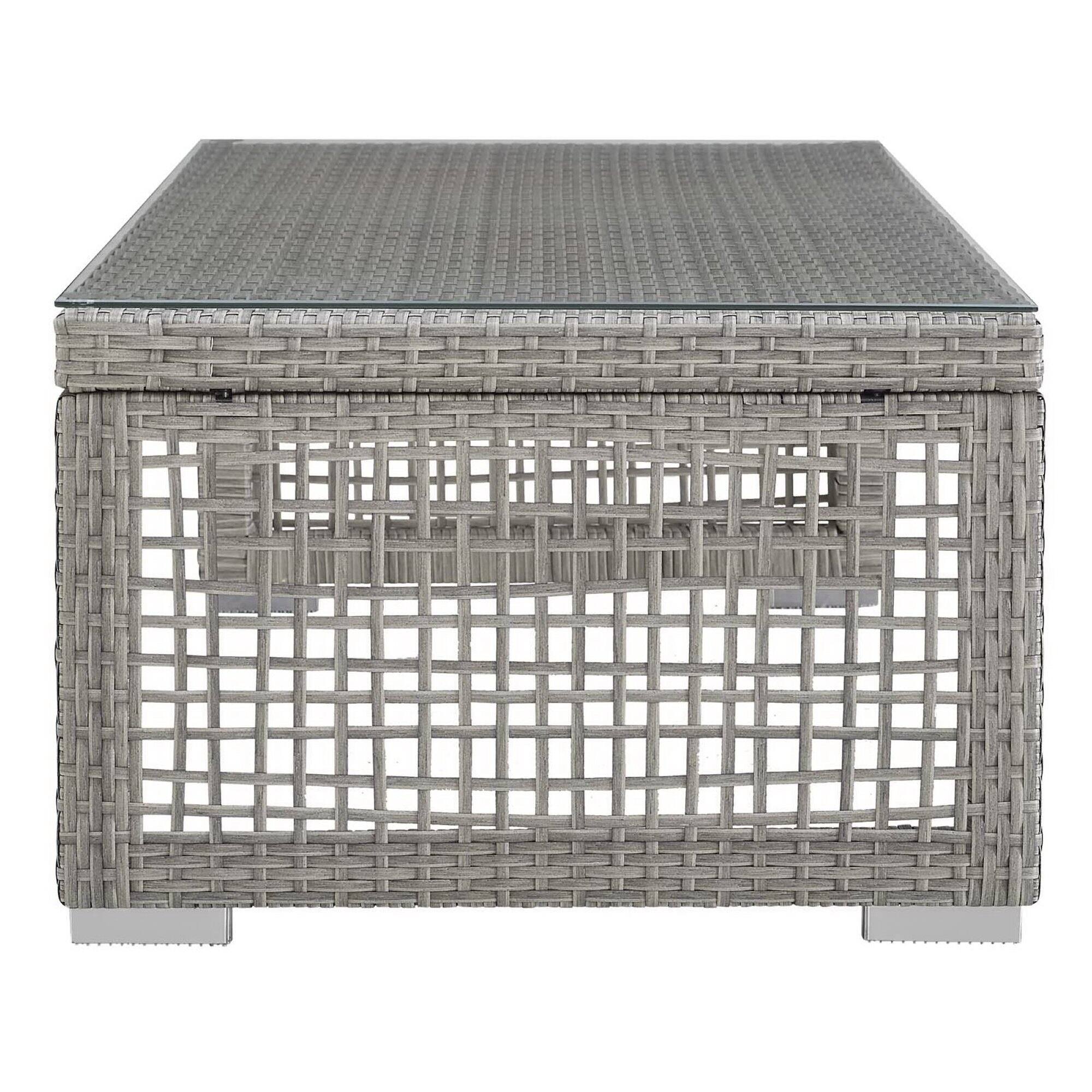 Alt View 2. Modway - Aura Rattan Outdoor Patio Coffee Table by Modway - Gray.