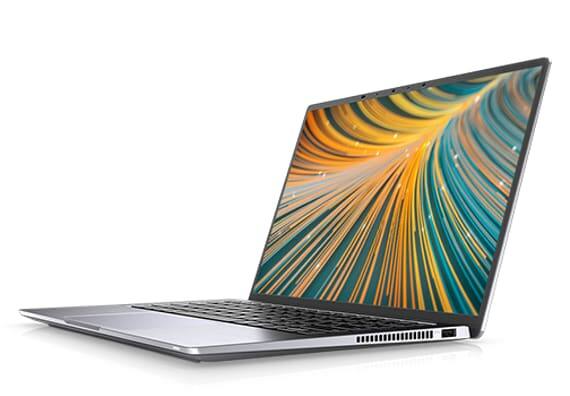 Angle. Dell - Refurbished Dell Latitude 7420, i5-1145G7, 16GB RAM, 512GB SSD, Win 11 Pro, Non-Touch, Carbon Fiber - Silver.