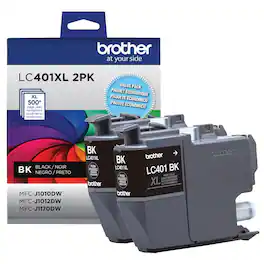 Brother - Genuine LC401XL2PK High Yield 2-Pack Ink Cartridges - Black