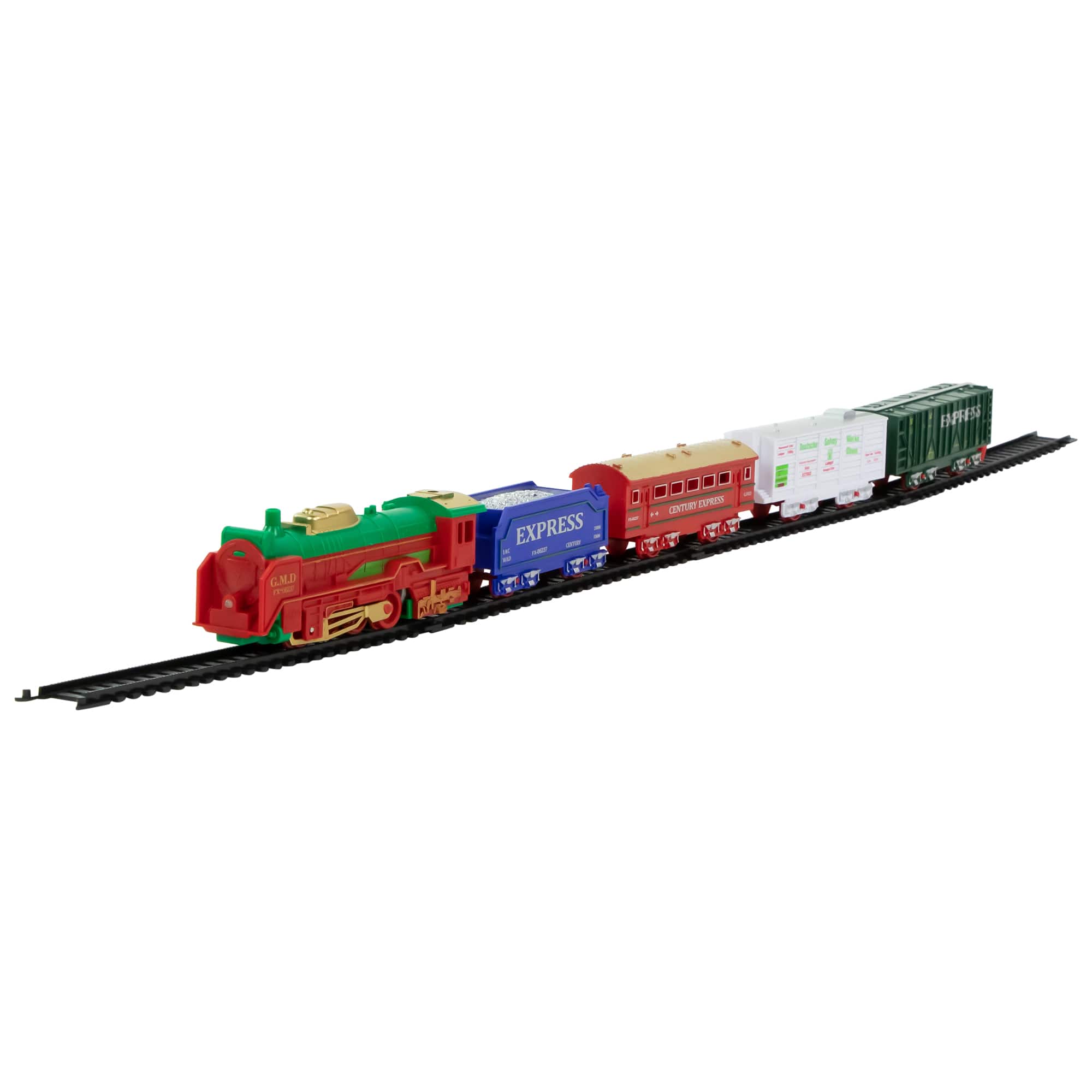 Northlight - 21 Pc Green and Battery Operated Lighted and Animated Classic Train Set - Red