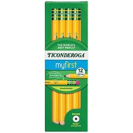 My First Ticonderoga Pre-Sharpened Wooden Pencil, 0.7mm, #2 Medium Lead, Dozen (X33312X)