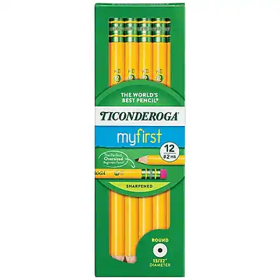 Ticonderoga
The World's Best Pencil
myfirst
12 Pencils
2B
Oversized
Sharpened
Round
13/32" Diameter