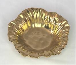 Jiallo - Botanic Collection Titanium Porcelain Sunflower bowl 6.76" - Gold