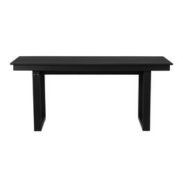 WestinTrends - Paloma 68" Outdoor HDPE Modern Rectangular Patio Dining Table With Umbrella Hole - Black