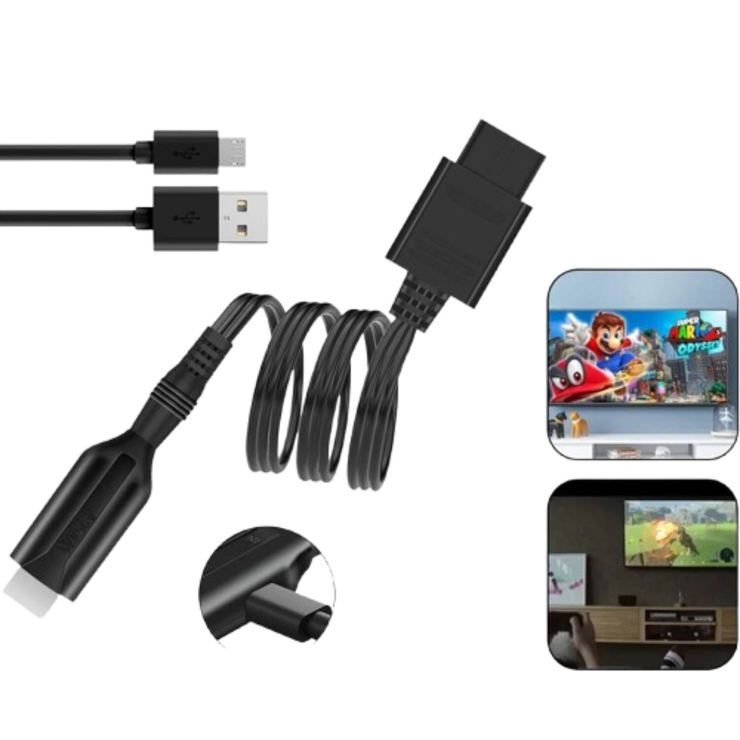 Angle. Stock Preferred - N64 to HDMI Converter Adapter for Nintendo - Black.