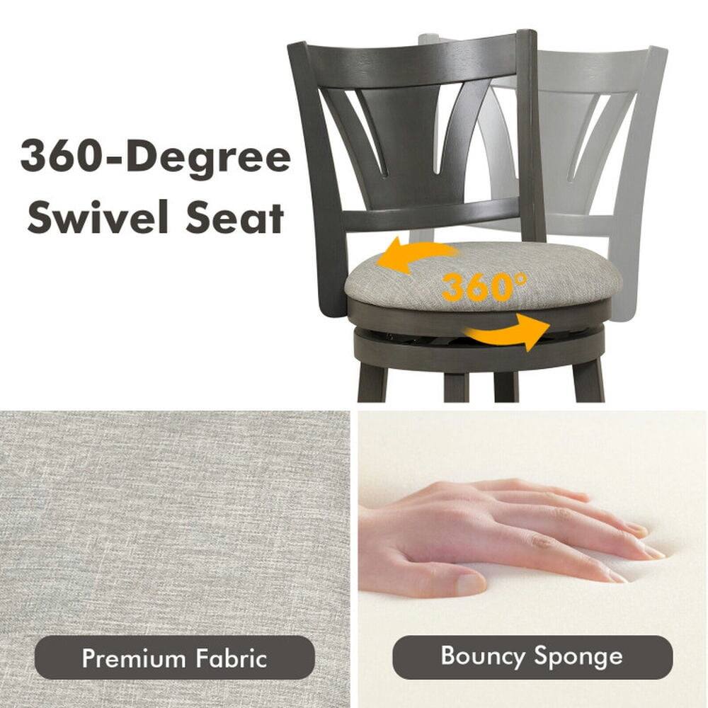 360-Degree Swivel Seat  
360°  
Premium Fabric  
Bouncy Sponge