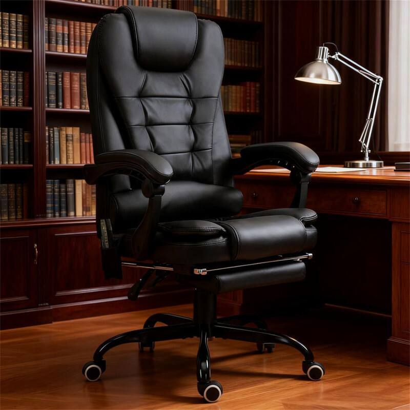 Alt View 5. HTUTWOO - Massage Office Chair - High Back Executive Recliner with Lumbar Support, Footrest, Reclining Back, Adjustable Height - Black.