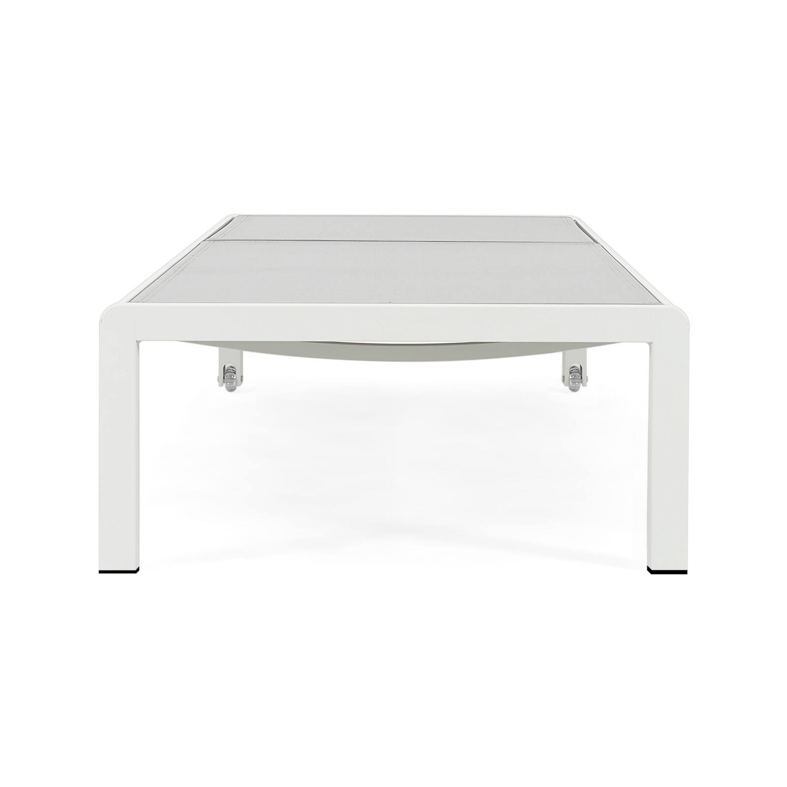 Alt View 10. Ecooso - Set of 2 Adjustable Aluminum Chaise Lounges，Breathable Mesh, 5 Recline Positions, Wheels for Easy Mobility - Gray,White.