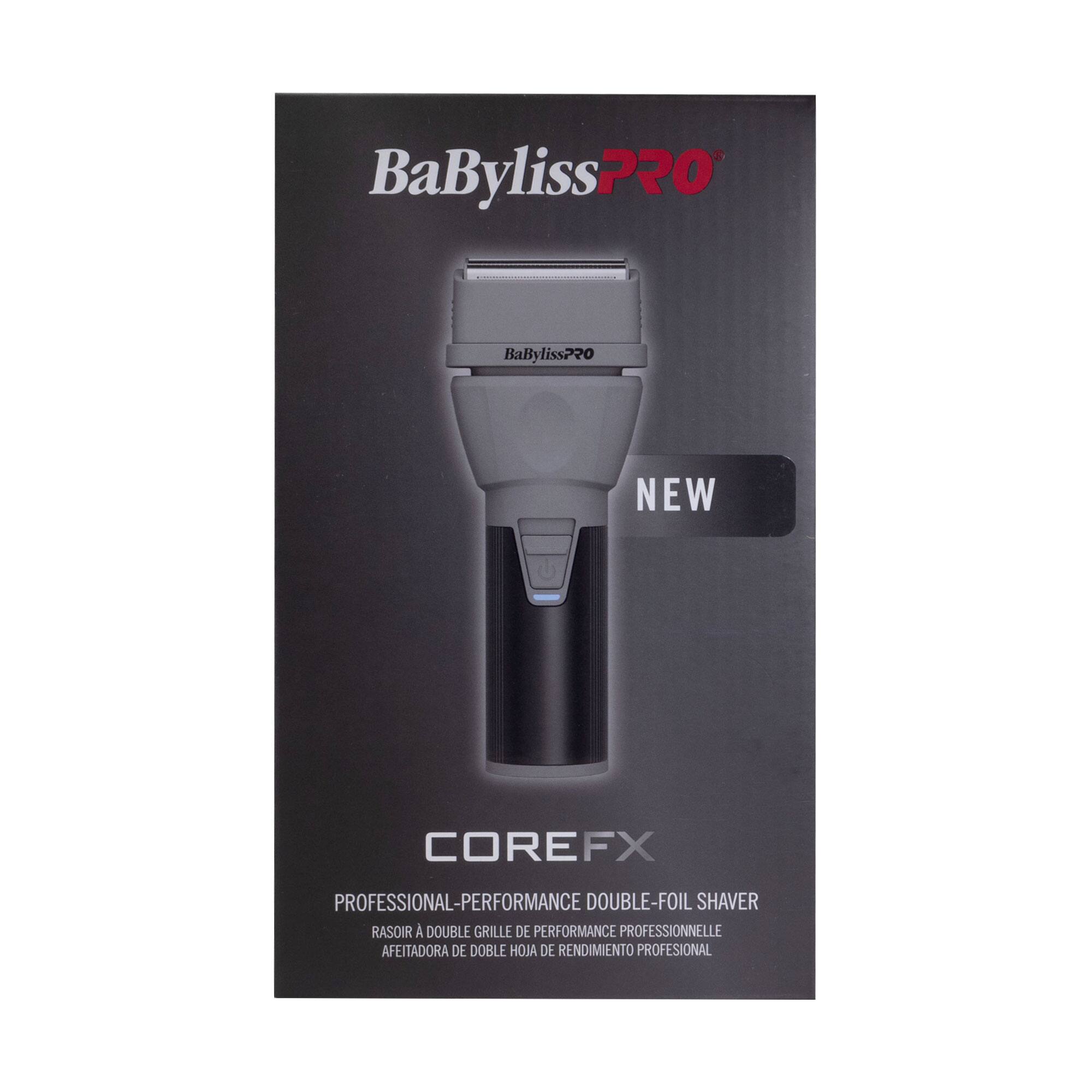BaBylissPRO  
BaBylissP?0  
NEW  
COREFX  
PROFESSIONAL-PERFORMANCE DOUBLE-FOIL SHAVERRASOIR A DOUBLE GRILLE DE PERFORMANCE PROFESSIONNELLE  
AFEITADORA DE DOBLE HOJA DE RENDIMIENTO PROFESIONAL