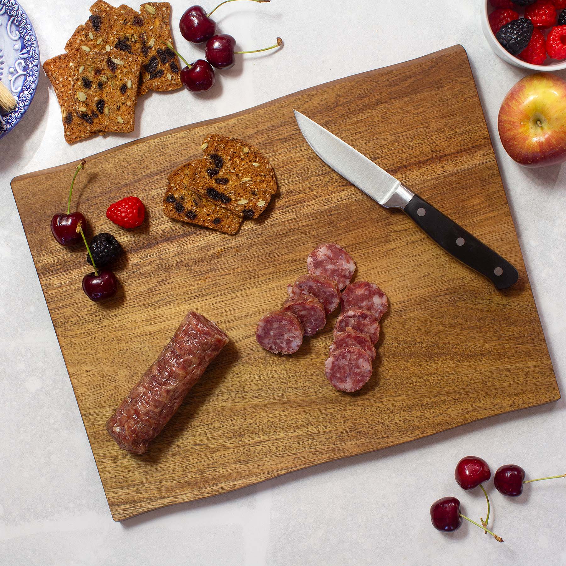 Left. TB Home - Acacia Wood Charcuterie Serving Board.