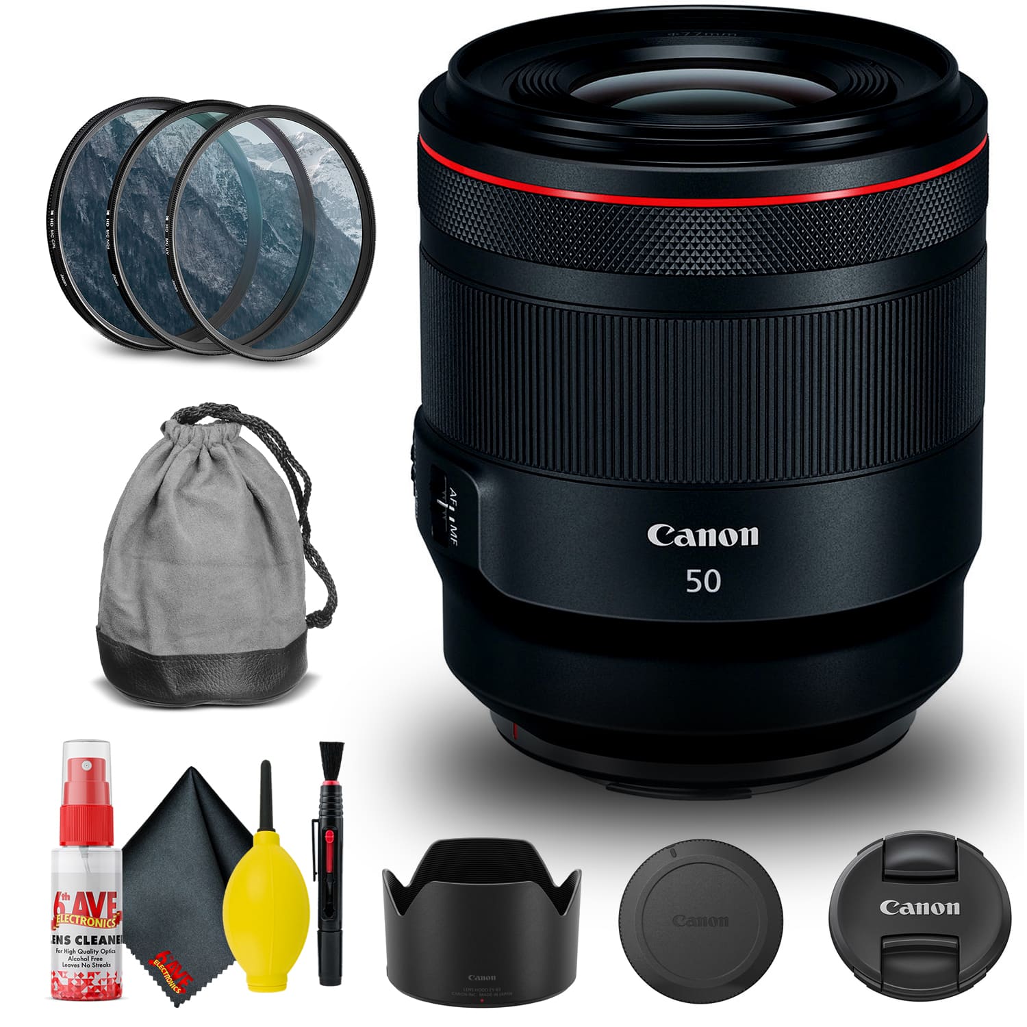 Canon - RF 50mm f/1.2L USM Lens (2959C002) + Filter Kit + Cap Keeper + More (International Version)