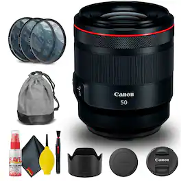 Canon - RF 50mm f/1.2L USM Lens (2959C002) + Filter Kit + Cap Keeper + More (International Version)
