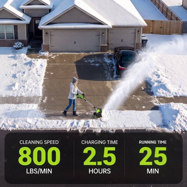 CLEANING SPEED 800 LBS/MIN  
CHARGING TIME 2.5 HOURS  
RUNNING TIME 25 MIN