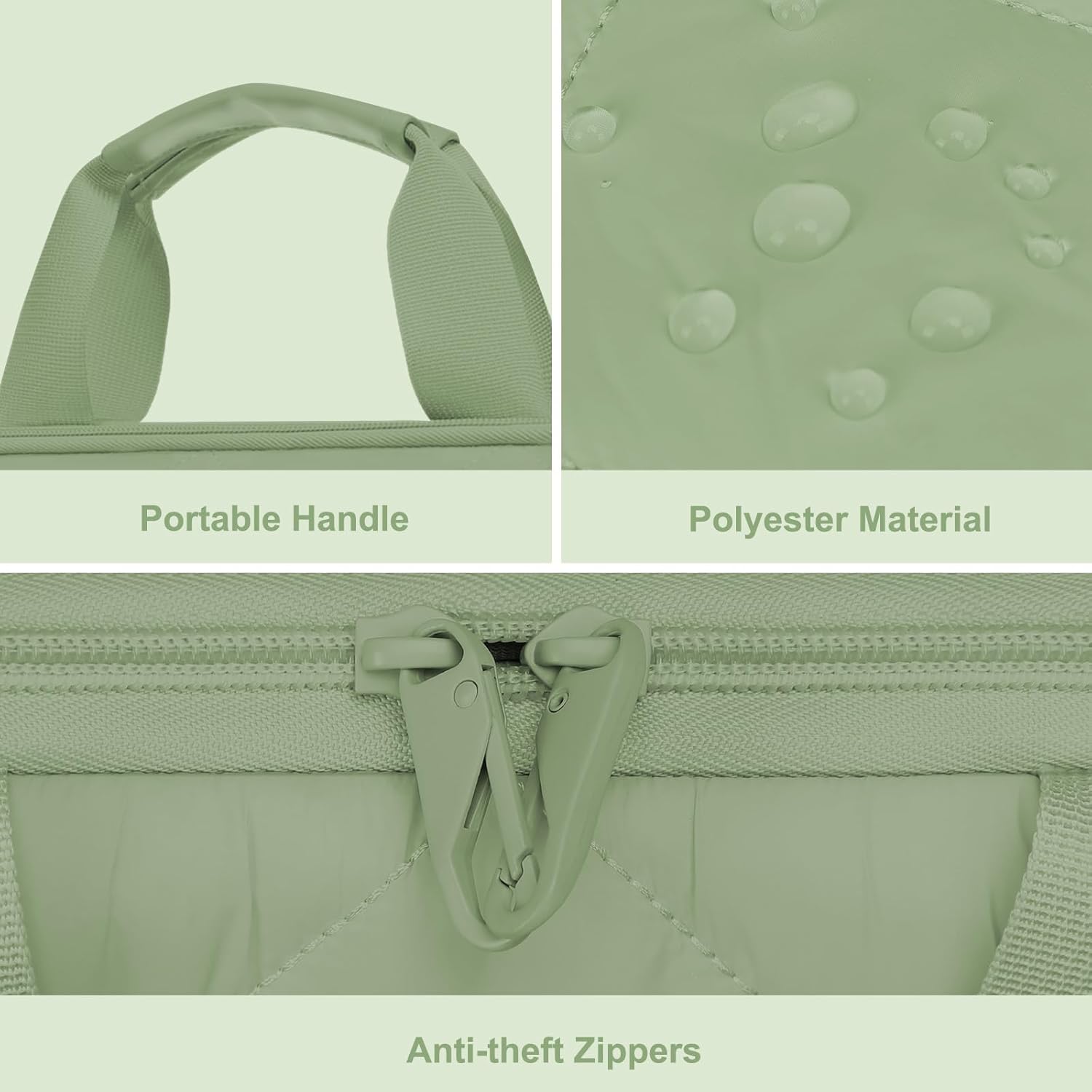 Portable Handle  
Polyester Material  
Anti-theft Zippers