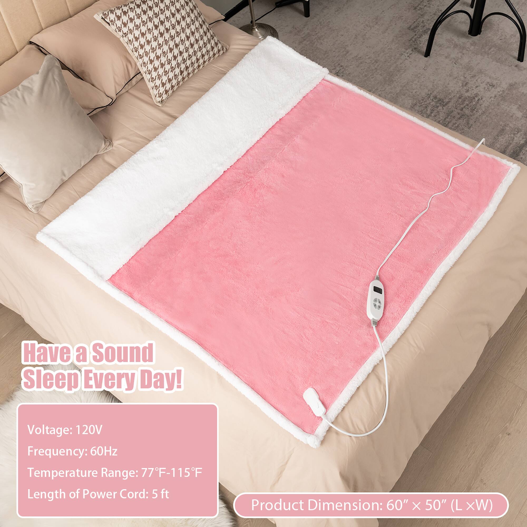 Have a Sound Sleep Every Day! Voltage: 120V Frequency: 60Hz Temperature Range: 77F-115F Length of Power Cord: 5 ft Product Dimension: 60" X 50" (L x W)