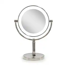Zadro - Laguna, LED Lighted Makeup Mirror with Magnification Options 5X, 10X - Polished Nickel