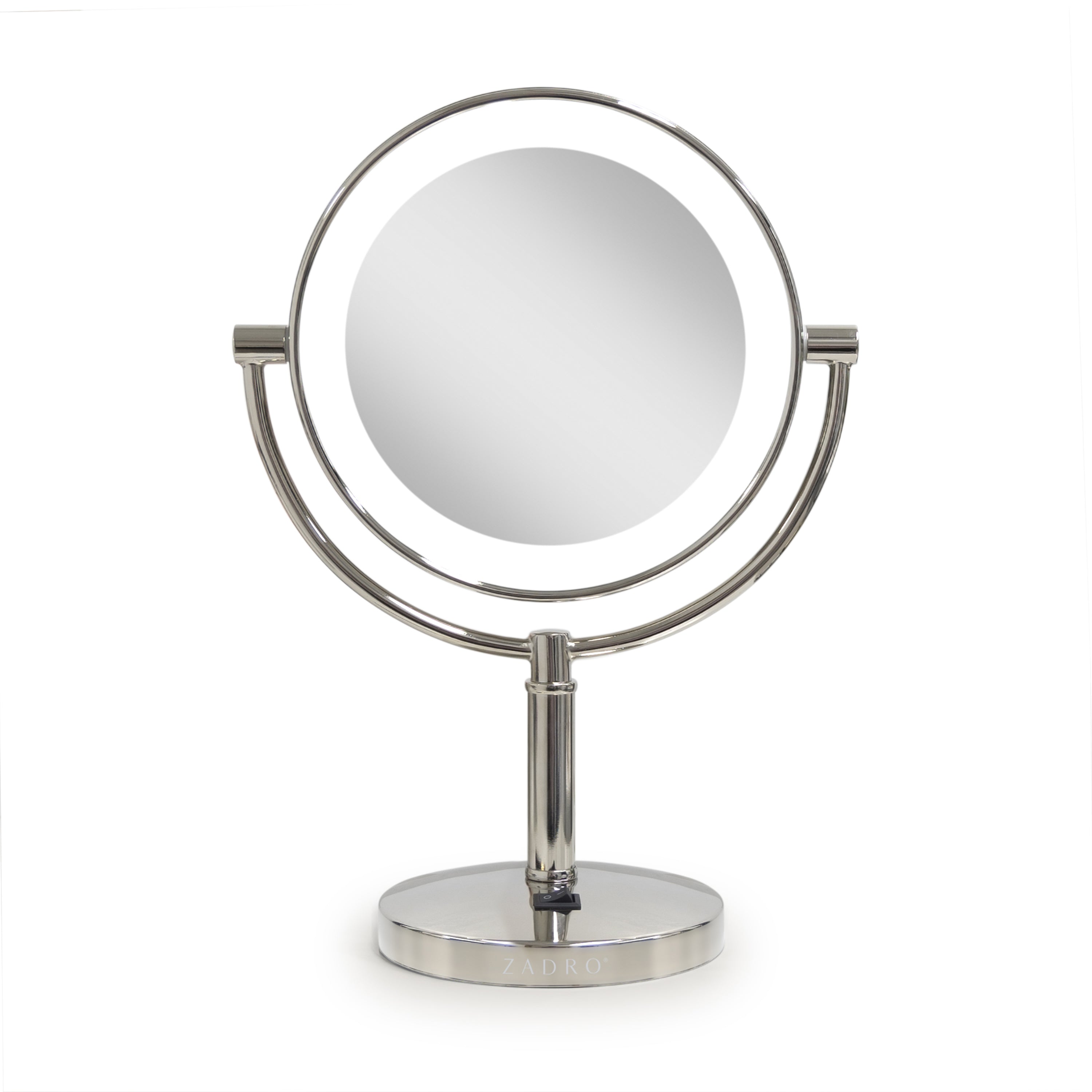 Zadro - Laguna, LED Lighted Makeup Mirror with Magnification Options 5X, 10X - Polished Nickel